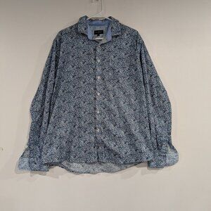 Rue Saint-Patrick Montreal Floral Long Sleeve Shirt Blue Size XL